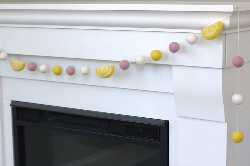 Pink Lemonade Garland- Pink, Yellow Lemons