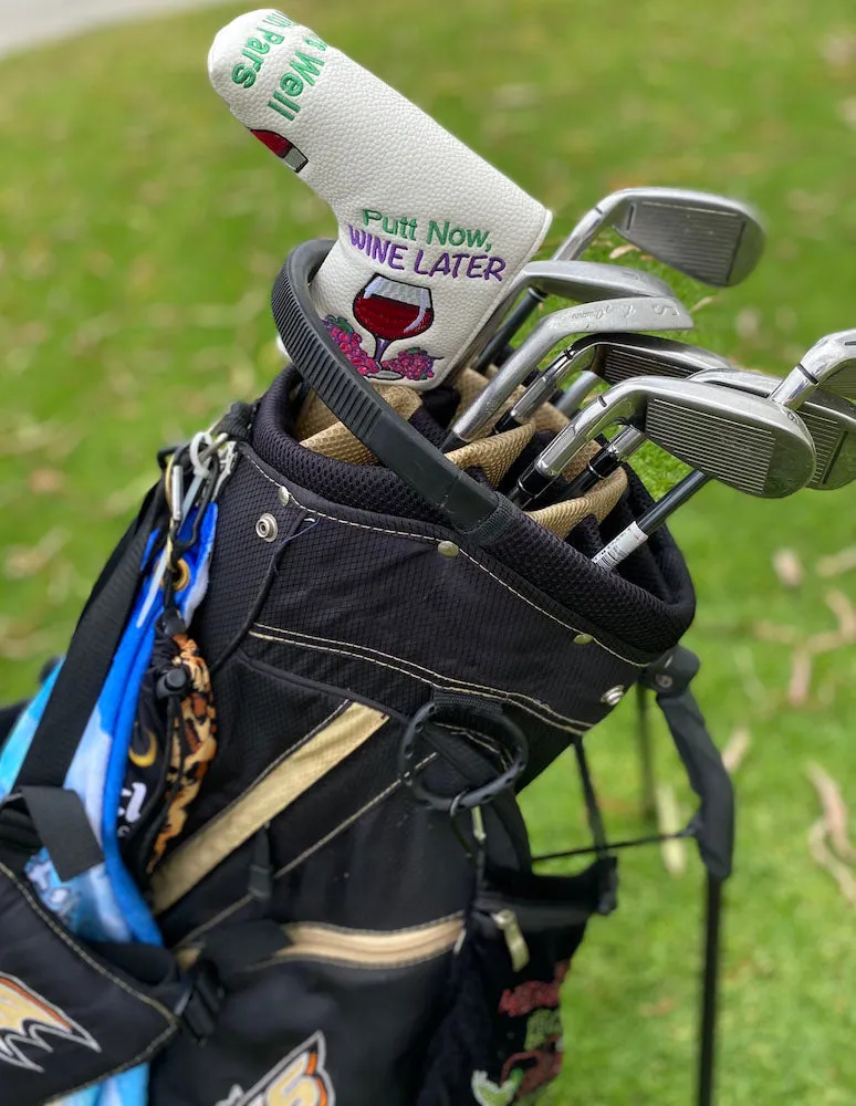 Putt Now, Wine Later Blade Putter Cover