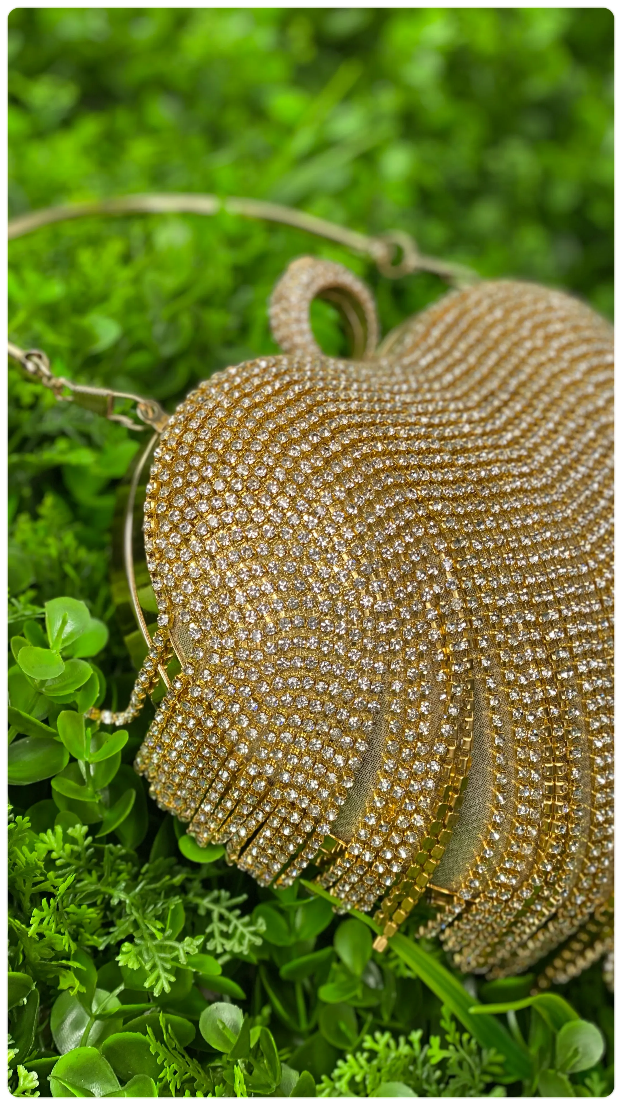 Rhinestone Fringe Heart Shape Party Bag