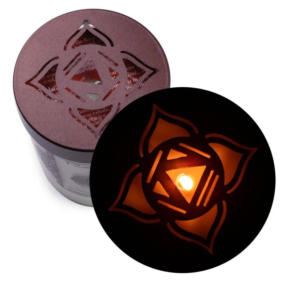 Root Chakra Muladhara | Soy Candle for Chakra Meditation with Essential Oils |  Sandalwood | Grounding and Serenity - 10.5oz