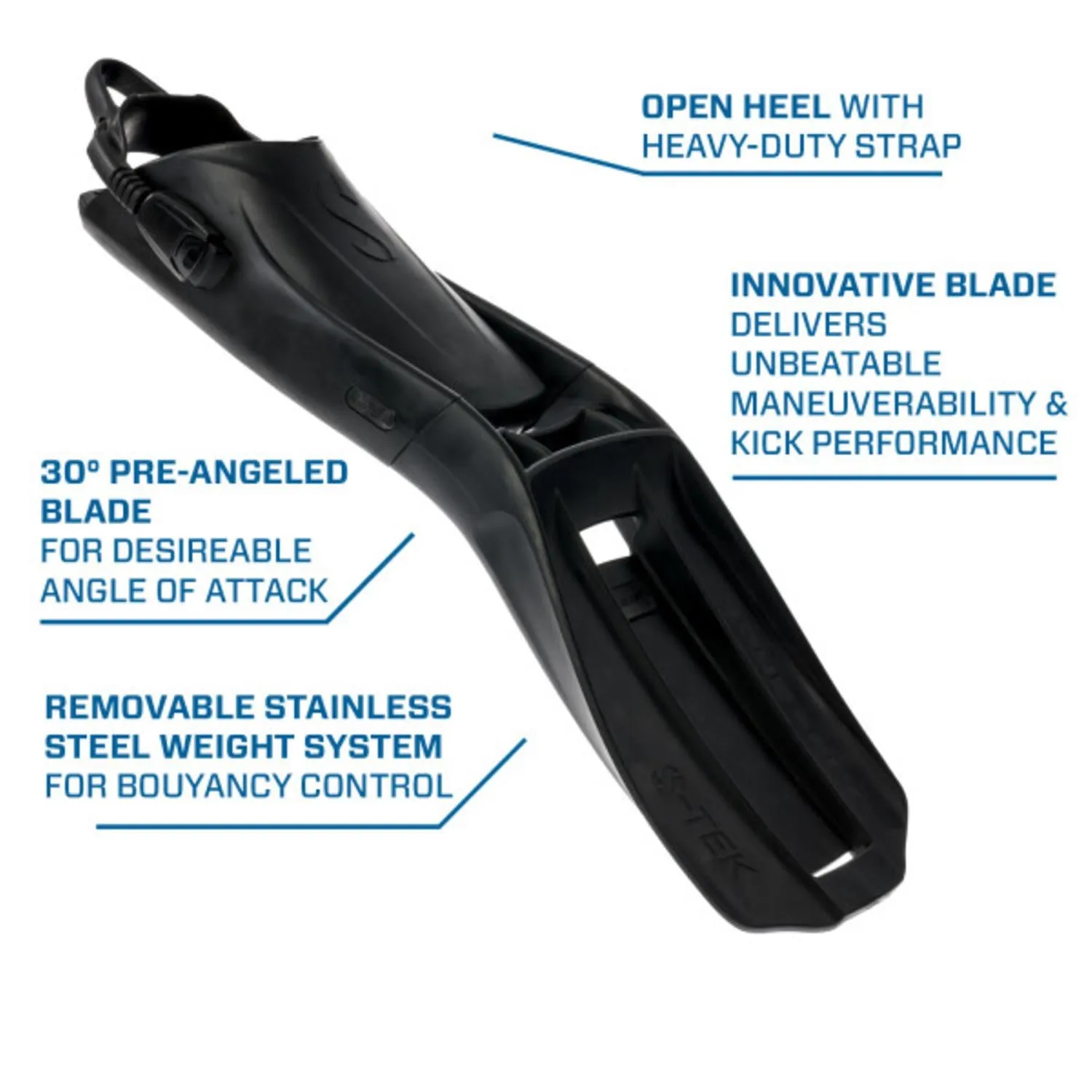 Scubapro S-Tek Fin, Complete Set, Black
