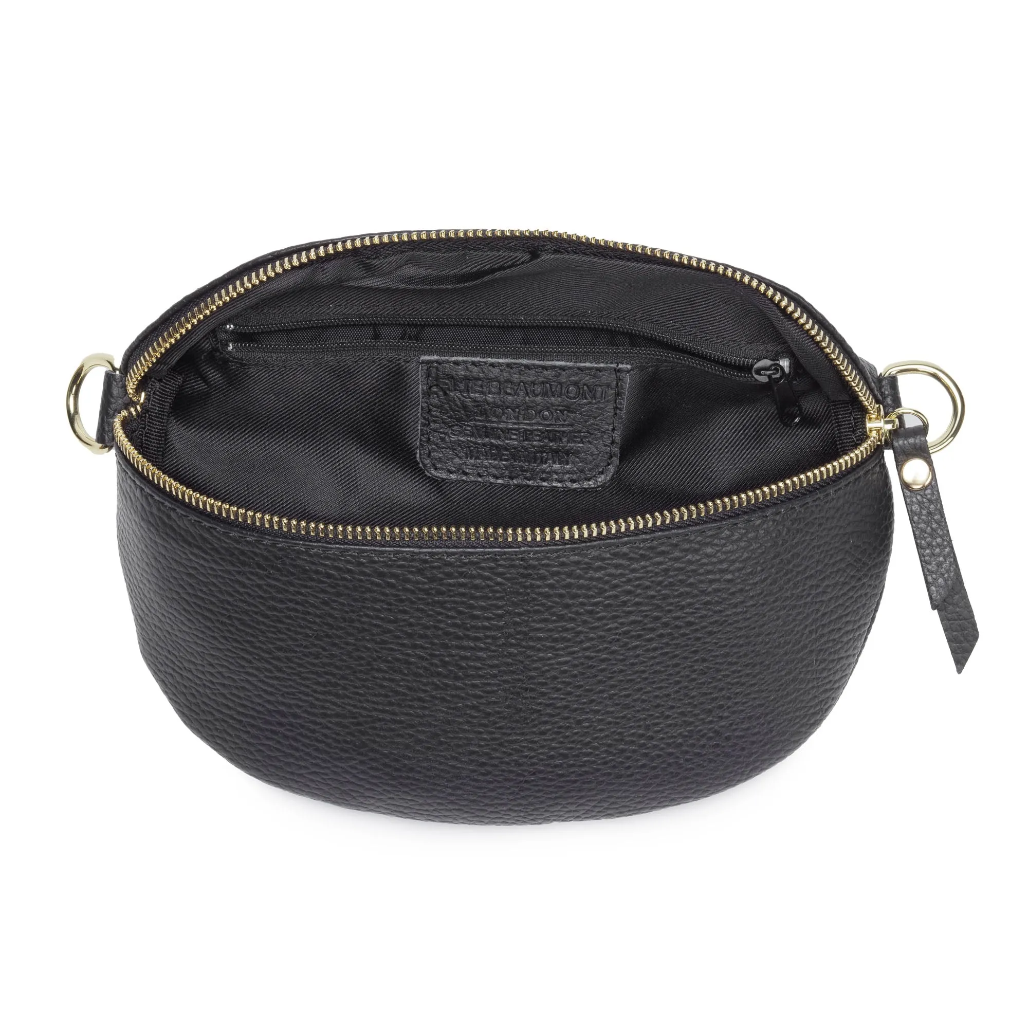Sling Bag - Black with Silver Chevron Strap