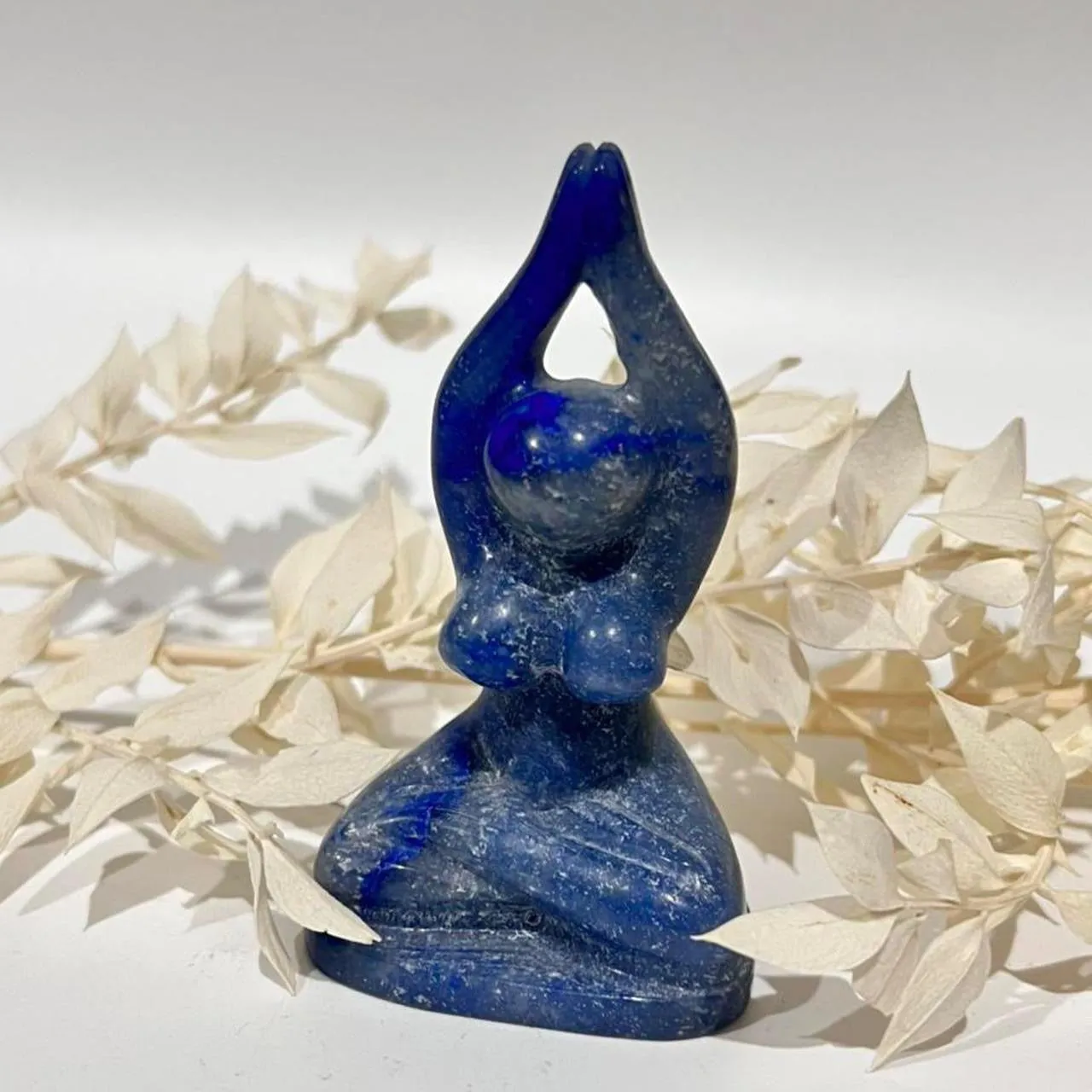 Sodalite Crystal Yoga Woman / Girl Crystal Carving