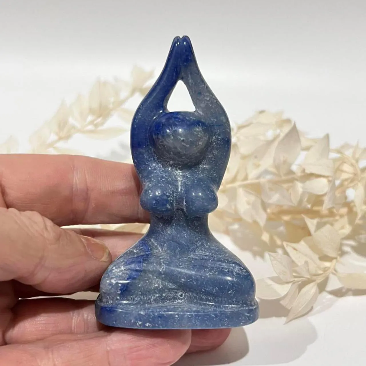 Sodalite Crystal Yoga Woman / Girl Crystal Carving