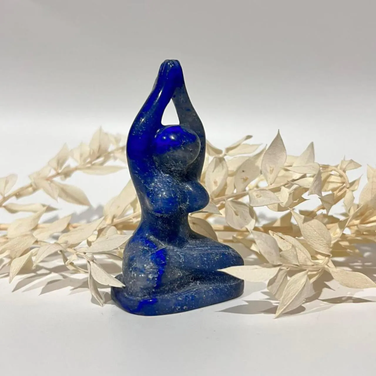 Sodalite Crystal Yoga Woman / Girl Crystal Carving