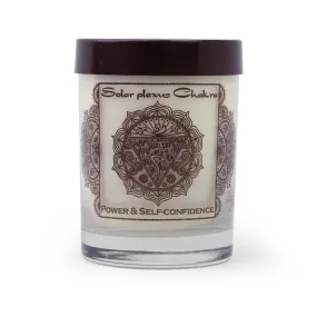 Solar Plexus Chakra Manipura | Soy Candle for Chakra Meditation Scented with Essential Oils | Lavender Blossom | Power and Self-confidence - 10.5oz