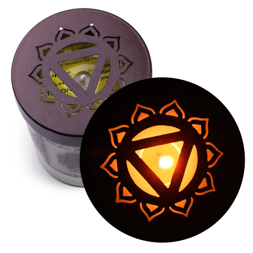 Solar Plexus Chakra Manipura | Soy Candle for Chakra Meditation Scented with Essential Oils | Lavender Blossom | Power and Self-confidence - 10.5oz