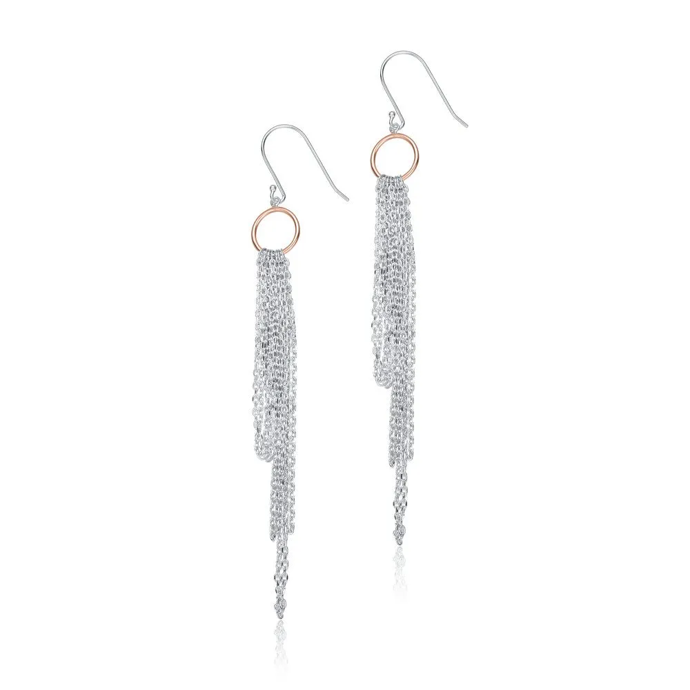Sterling silver  14k Gold Plated Cubic Zirconia Drop Earrings