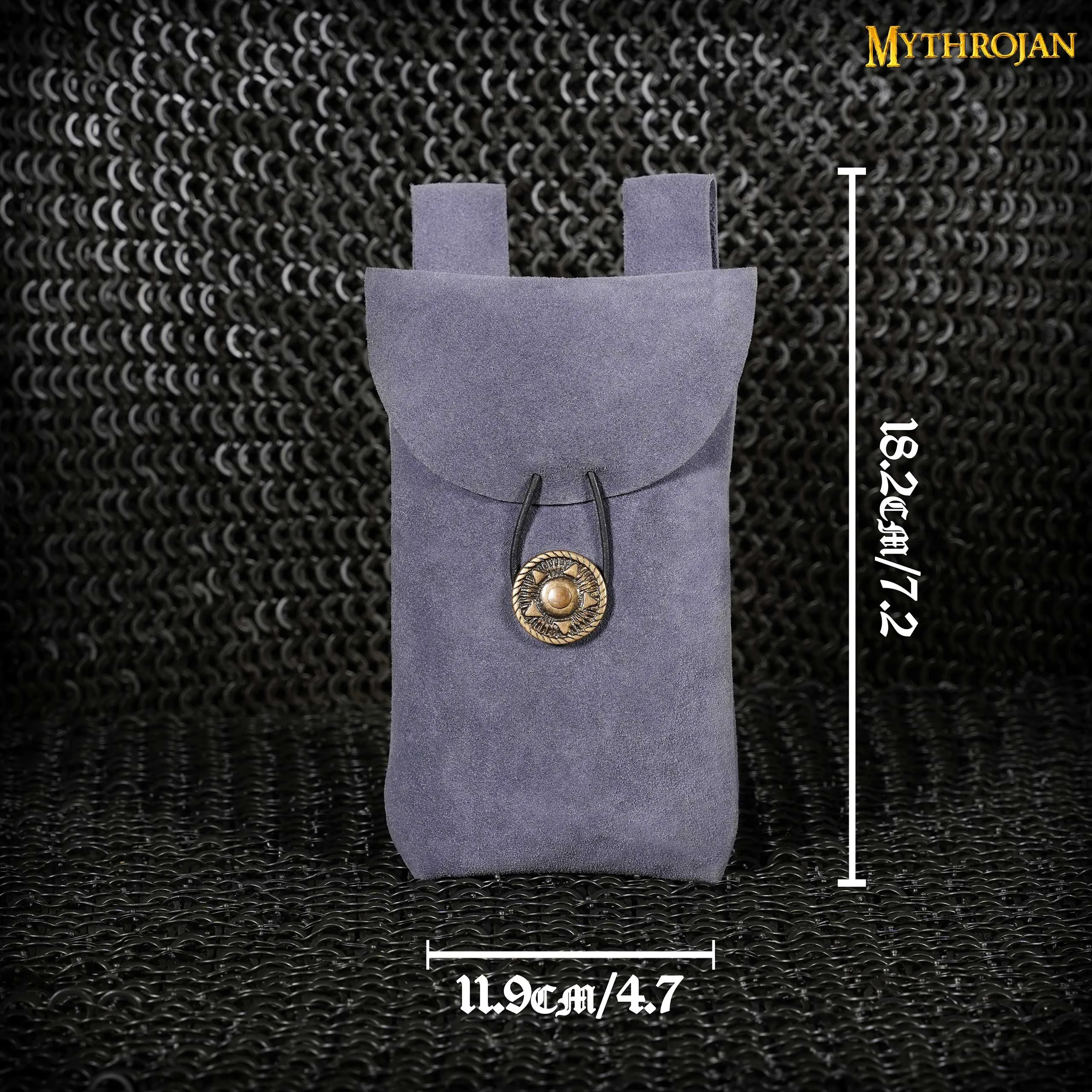 Suede Dark Blue Leather Bag