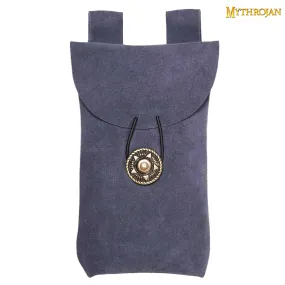 Suede Dark Blue Leather Bag