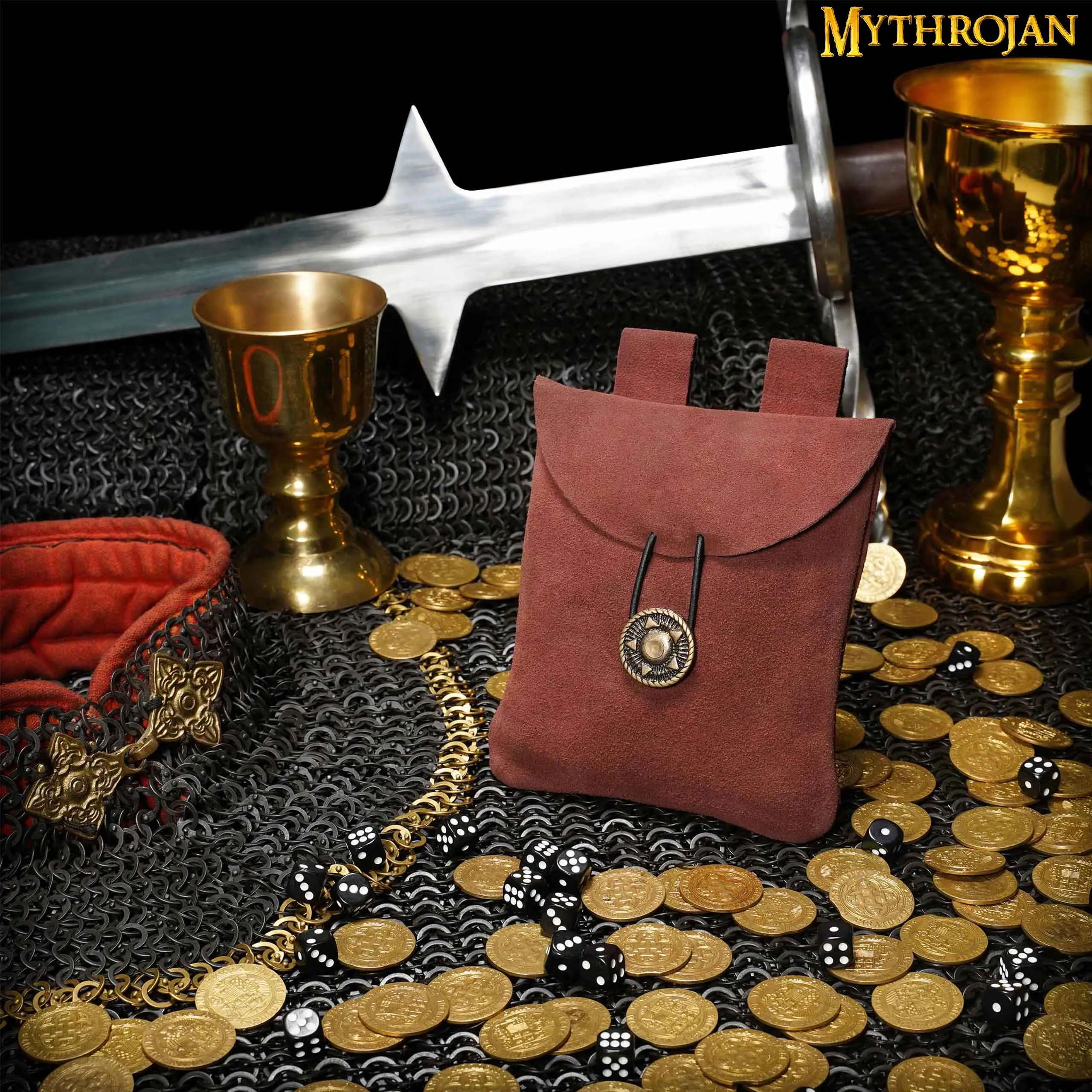 Suede Egyptian Red Leather Bag