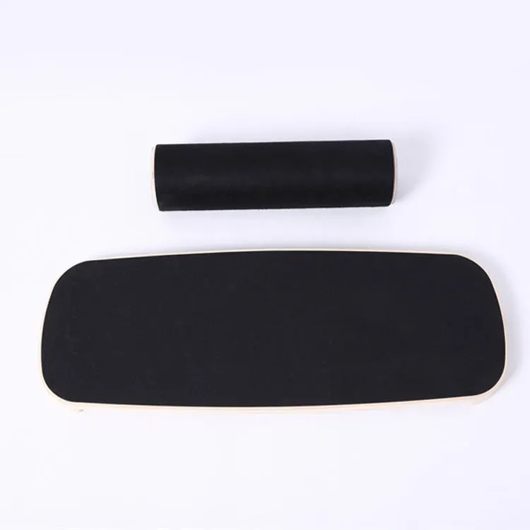 Surfing Ski Balance Board Roller Wooden Yoga Board, Specification: 03A Black Sand