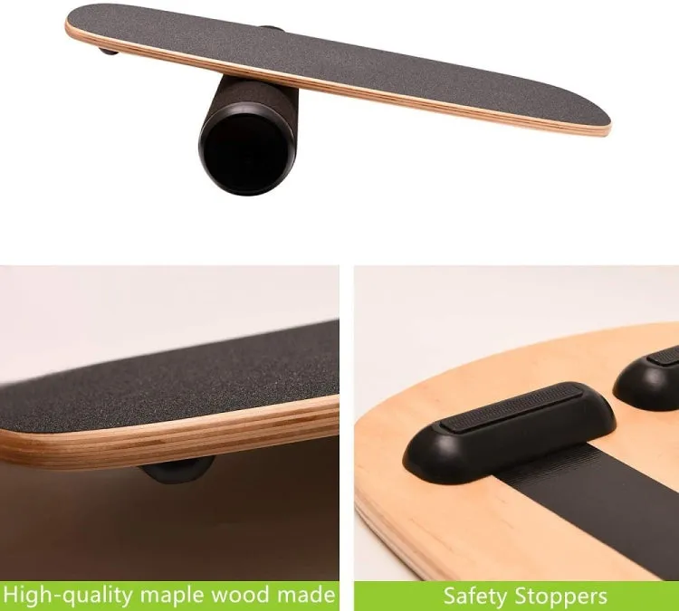 Surfing Ski Balance Board Roller Wooden Yoga Board, Specification: 03A Black Sand