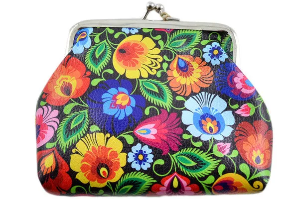 textile 5" Coin Purse Black