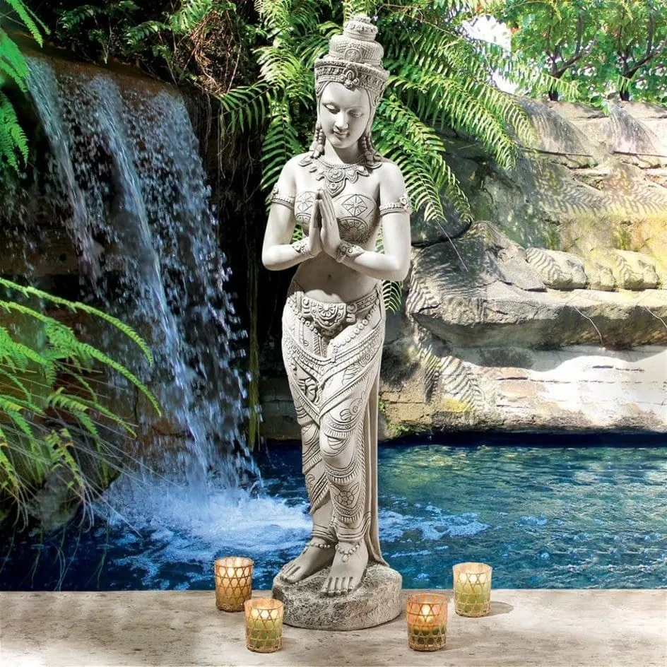 Thai Teppanom Beautiful Being  Medium Asian  Buddhist Zen Garden Statue