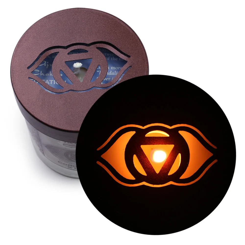 Third Eye Chakra Ajna | Candle for Chakra Meditation Scented with Essential Oils | Indian Jasmine | Concentration and Intuition - 10.5oz