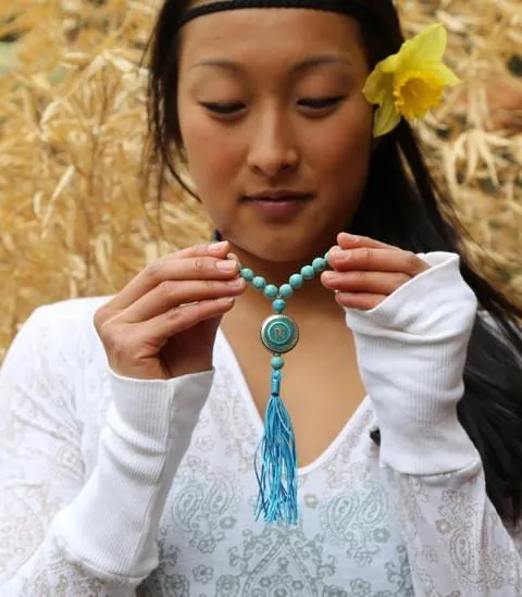 Turquoise Om Meditation Mala