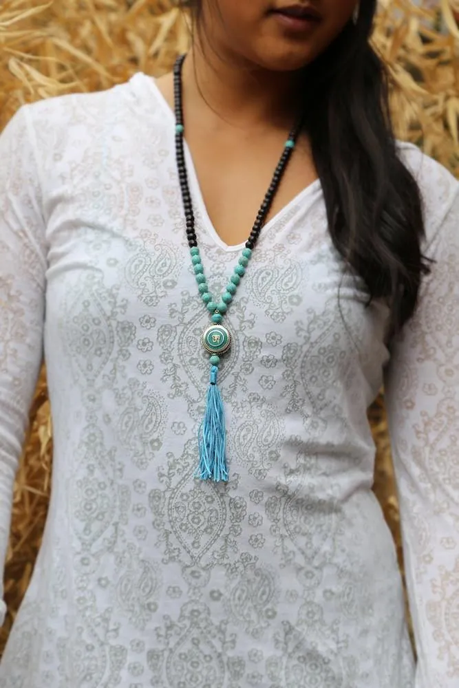 Turquoise Om Meditation Mala