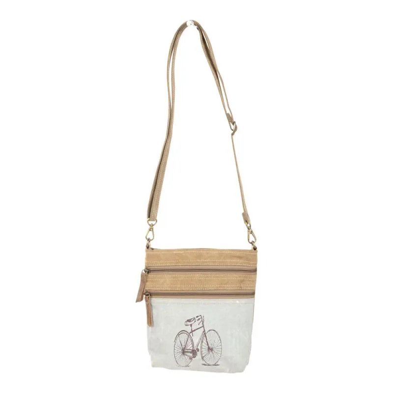 Two Tone Bike Double Zipper Shoulder Bag