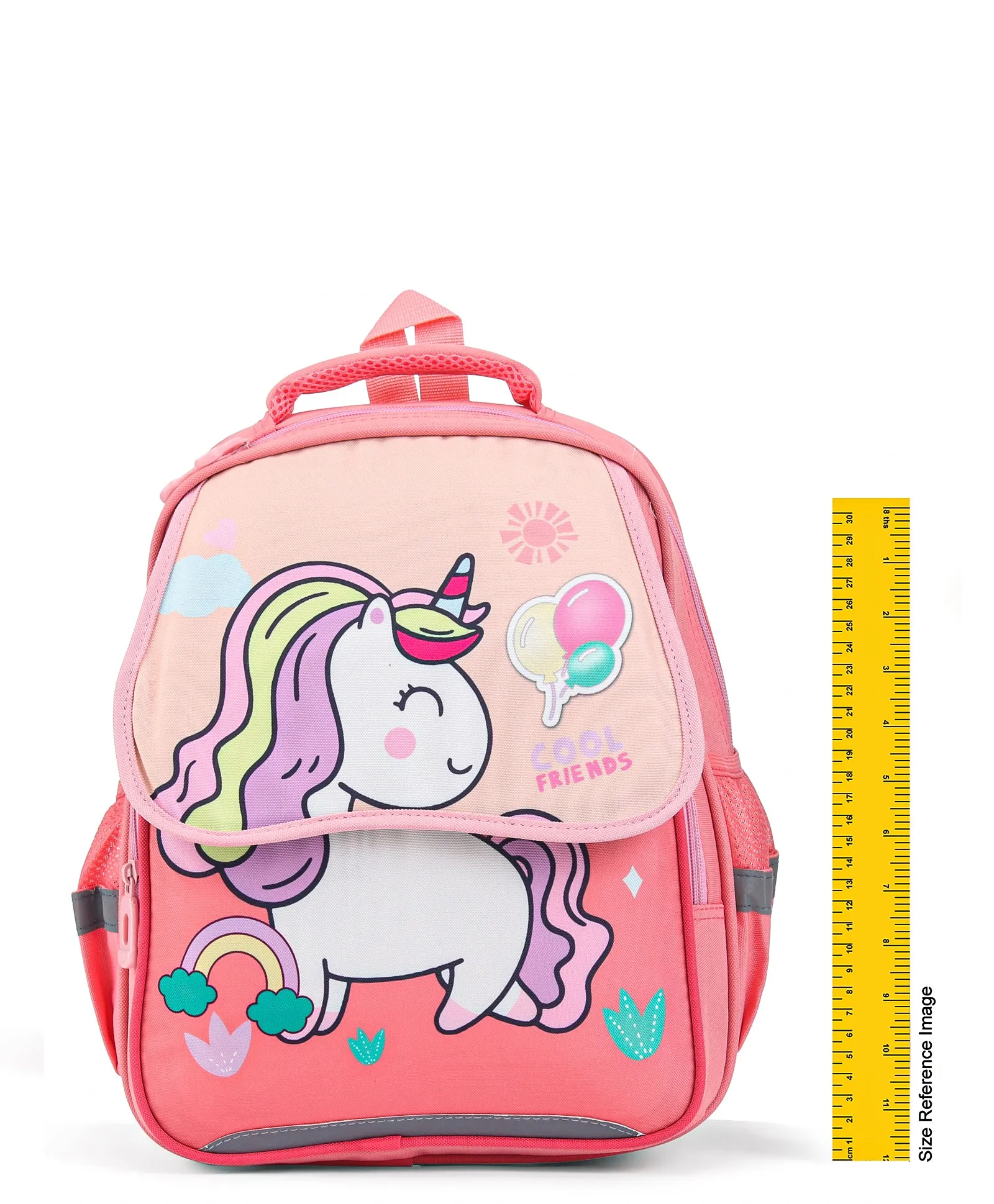 Unicorn & Balloons Print Backpack - Peach