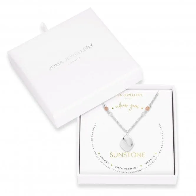 Wellness Gems Silver Sunstone 45cm   5cm Extender Necklace 4226