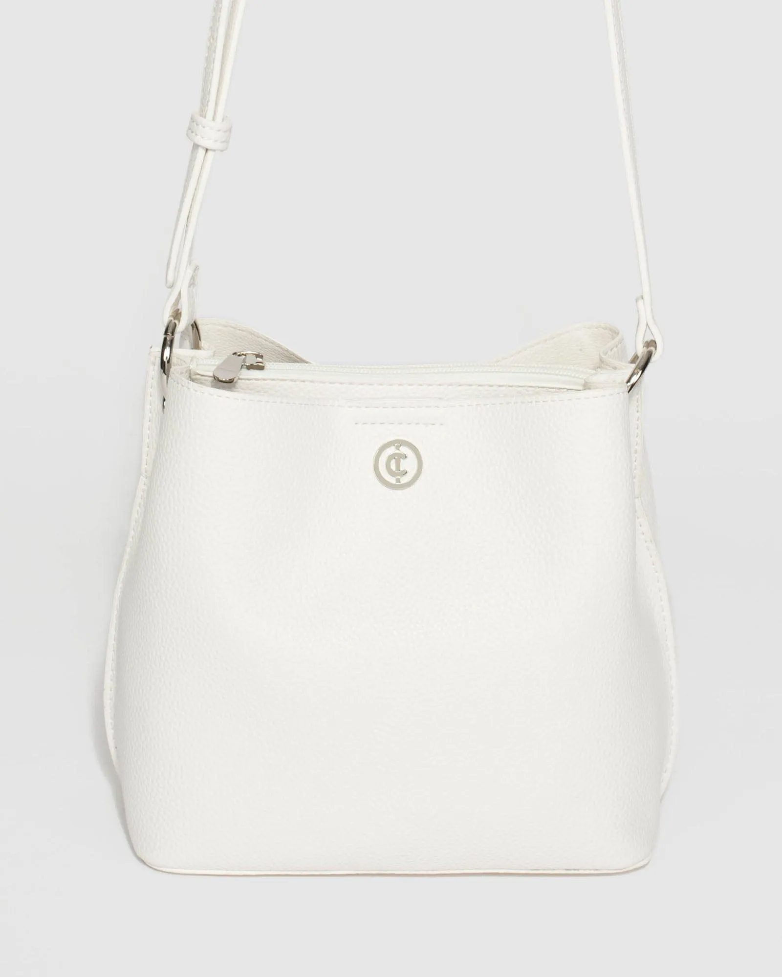 White Harsha Disc Bucket Bag